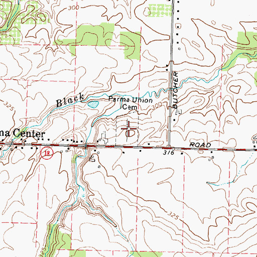 Topographic Map of Parma Union Cemetery, NY