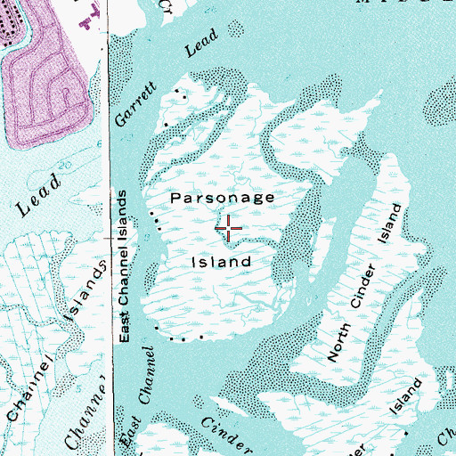 Topographic Map of Parsonage Island, NY