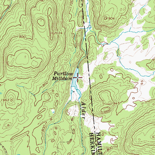 Topographic Map of Partlow Milldam, NY