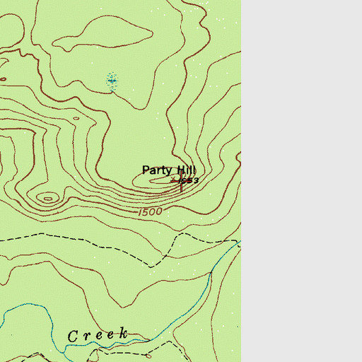 Topographic Map of Party Hill, NY
