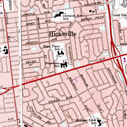 Topographic Map of Pasadena Elementary School, NY