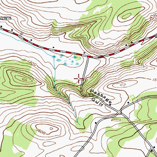 Topographic Map of Passage Gulf, NY