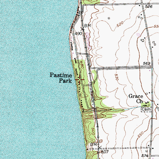 Topographic Map of Pastime Park, NY