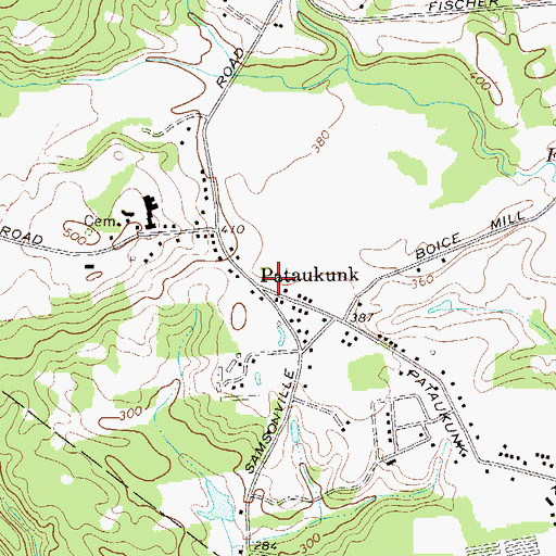 Topographic Map of Pataukunk, NY