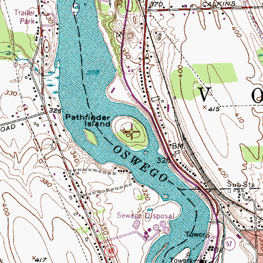 Topographic Map of Pathfinder Island, NY