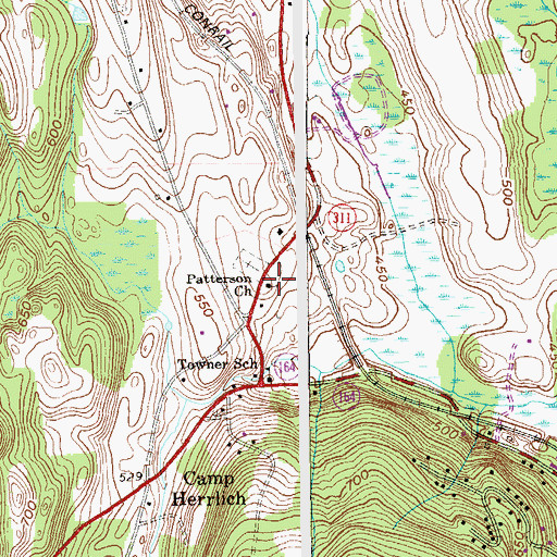 Topographic Map of Patterson Baptist Church, NY