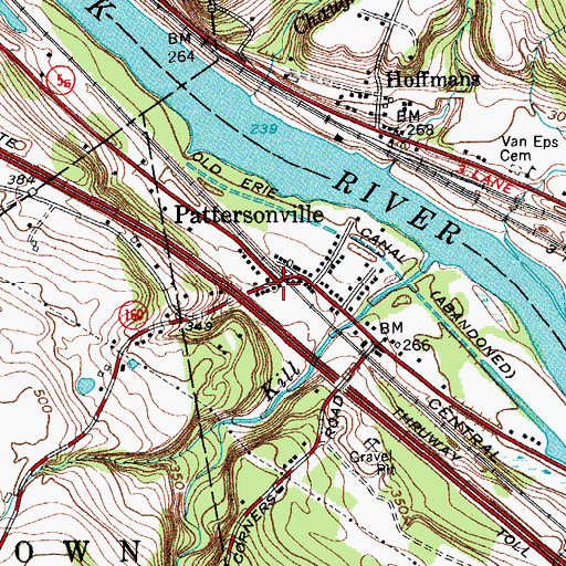 Topographic Map of Pattersonville, NY