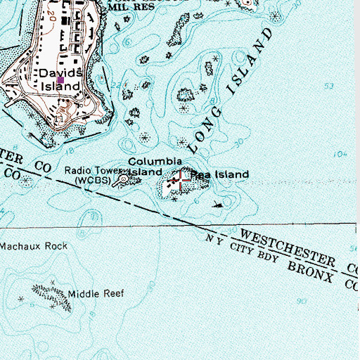 Topographic Map of Pea Island, NY