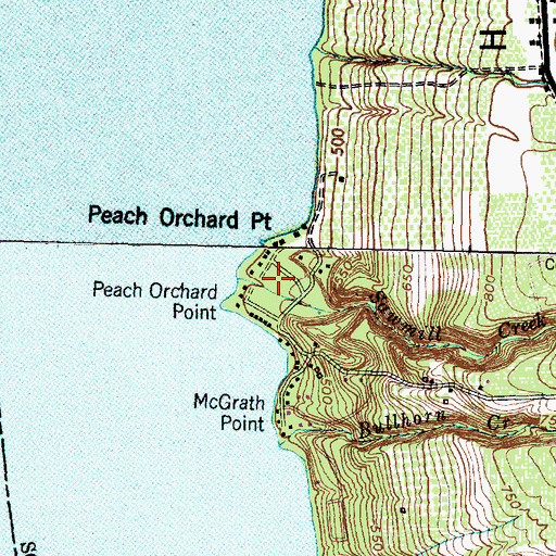 Topographic Map of Peach Orchard Point, NY