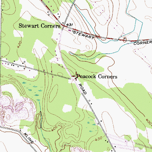 Topographic Map of Peacock Corners, NY