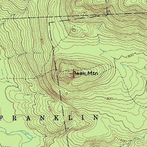 Topographic Map of Peak Mountain, NY