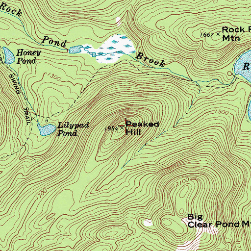 Topographic Map of Peaked Hill, NY