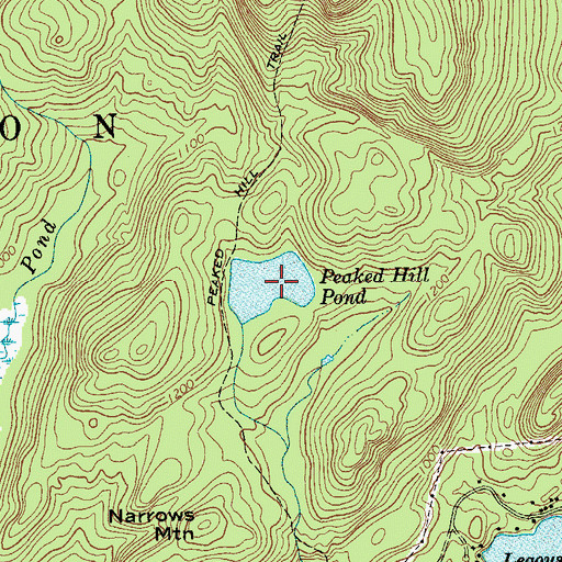 Topographic Map of Peaked Hill Pond, NY