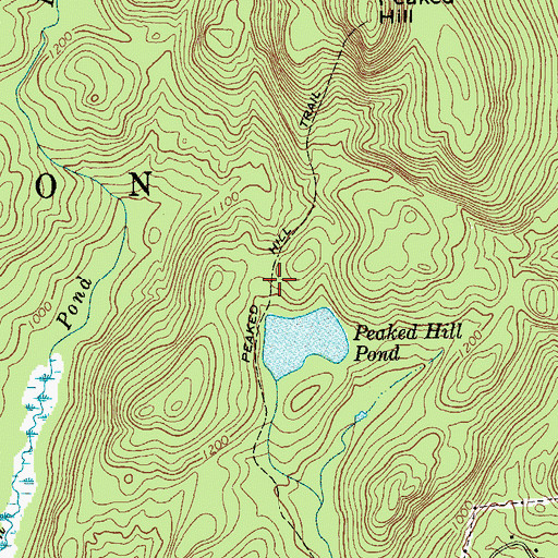 Topographic Map of Peaked Hill Trail, NY