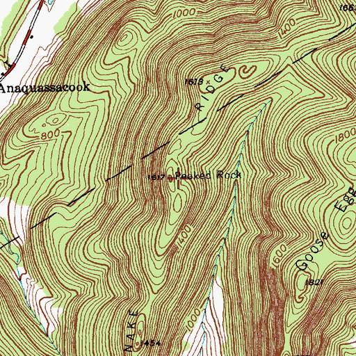 Topographic Map of Peaked Rock, NY