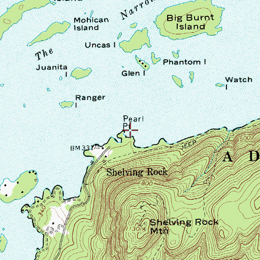 Topographic Map of Pearl Point, NY