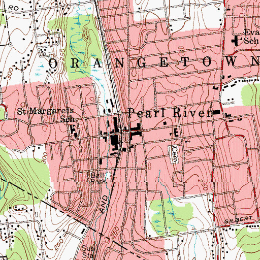 Topographic Map of Pearl River, NY