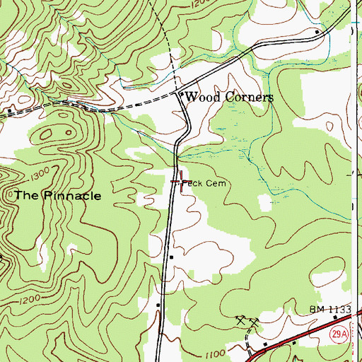 Topographic Map of Peck Cemetery, NY