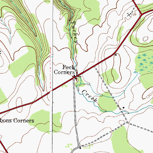 Topographic Map of Peck Corners, NY