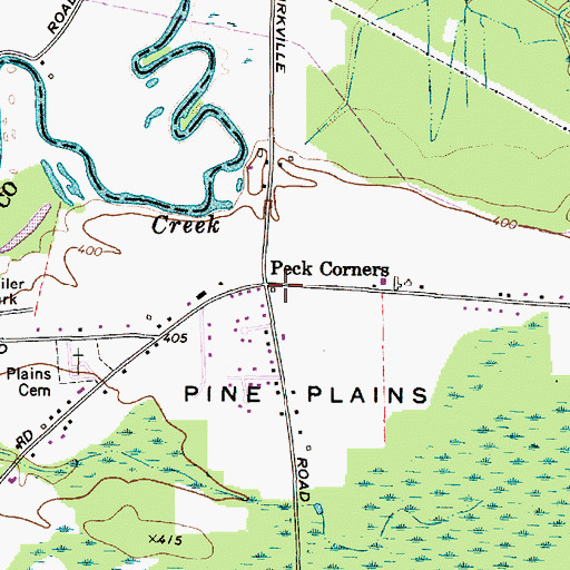 Topographic Map of Peck Corners, NY