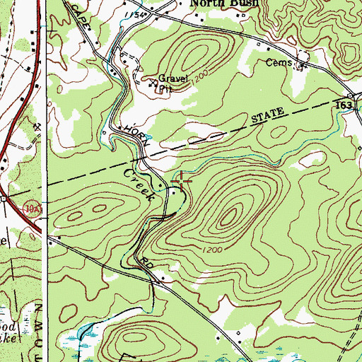 Topographic Map of Peck Creek, NY