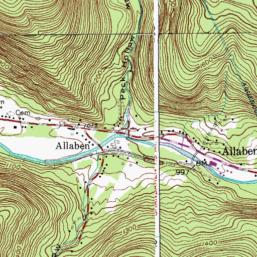 Topographic Map of Peck Hollow, NY