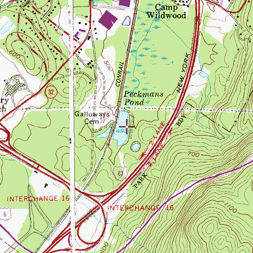 Topographic Map of Peckermans Pond, NY