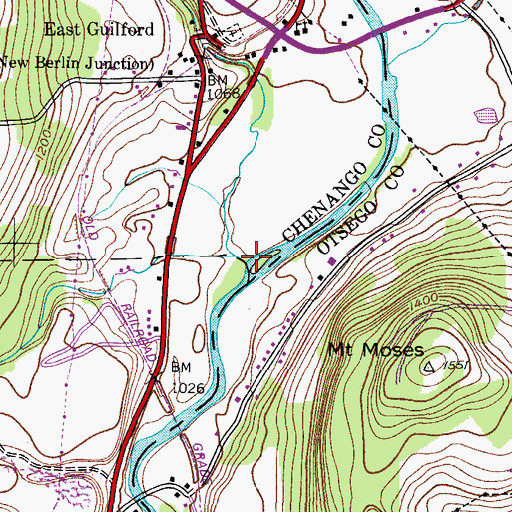 Topographic Map of Peckham Brook, NY