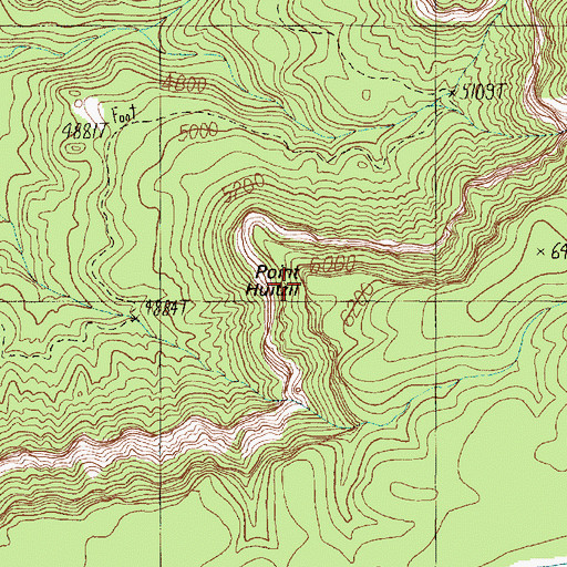 Topographic Map of Point Huitzil, AZ