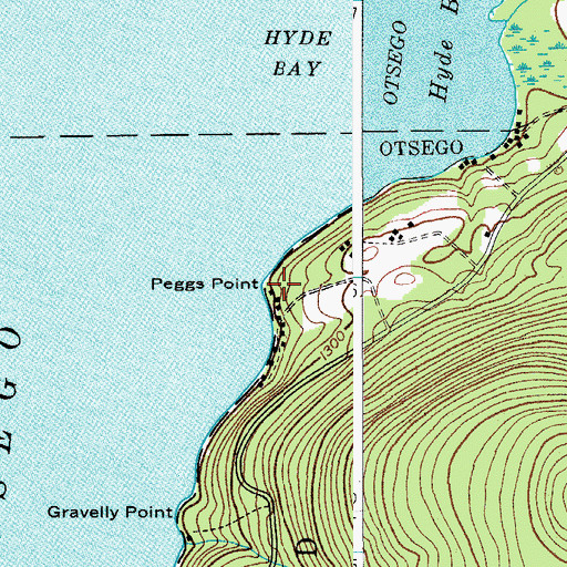 Topographic Map of Peggs Point, NY