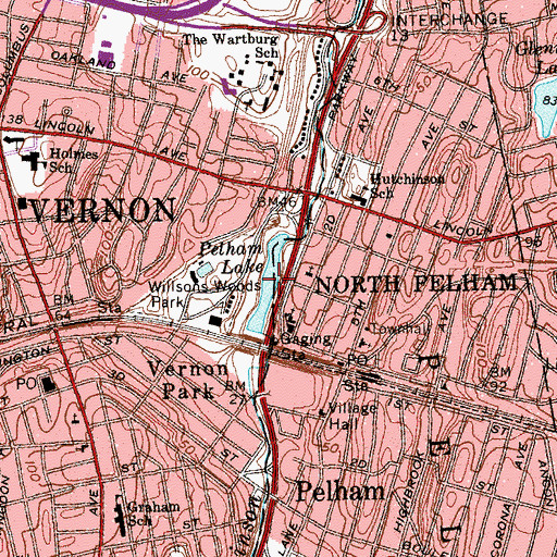 Topographic Map of Pelham Lake, NY