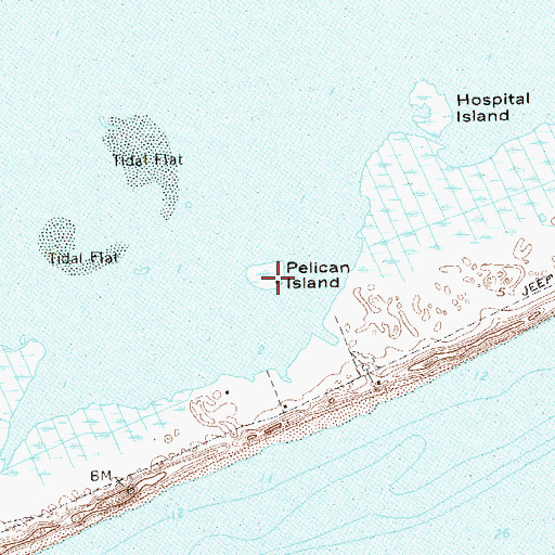 Topographic Map of Pelican Island, NY