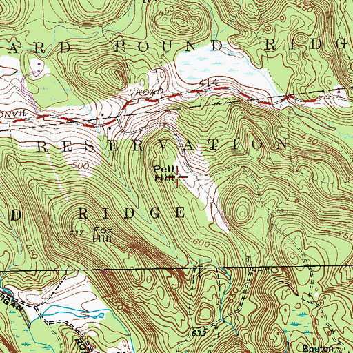 Topographic Map of Pell Hill, NY