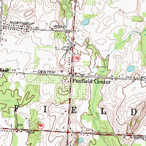 Topographic Map of Penfield Center, NY