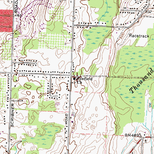 Topographic Map of Penfield Church, NY