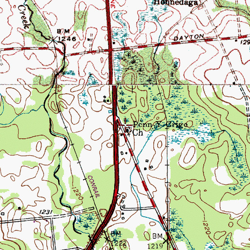 Topographic Map of Penn-Y-Grige Church, NY