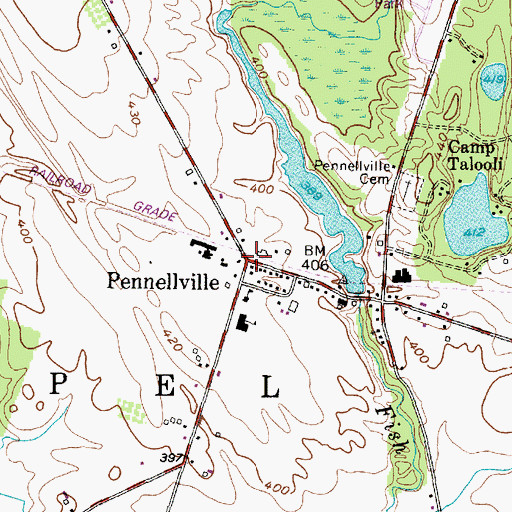 Topographic Map of Pennellville, NY