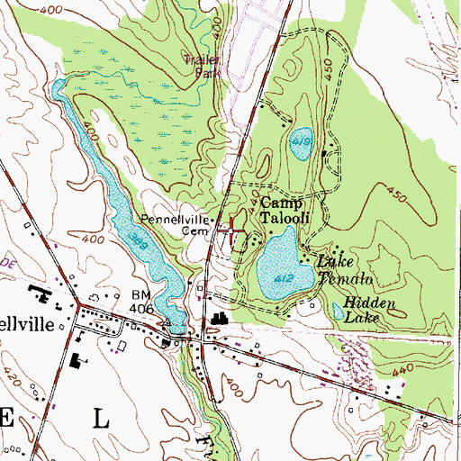 Topographic Map of Pennellville Cemetery, NY