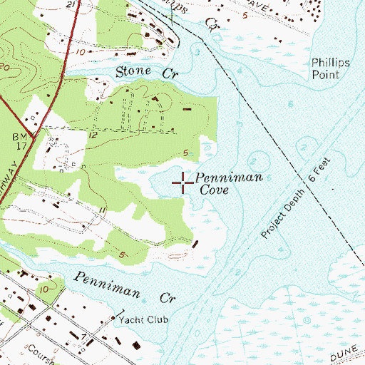 Topographic Map of Penniman Cove, NY