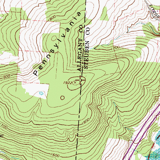 Topographic Map of Pennsylvania Hill, NY