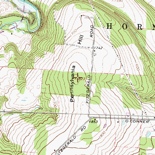 Topographic Map of Pennsylvania Hill, NY