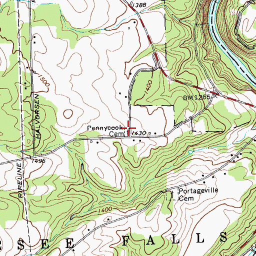 Topographic Map of Assumption Cemetery, NY