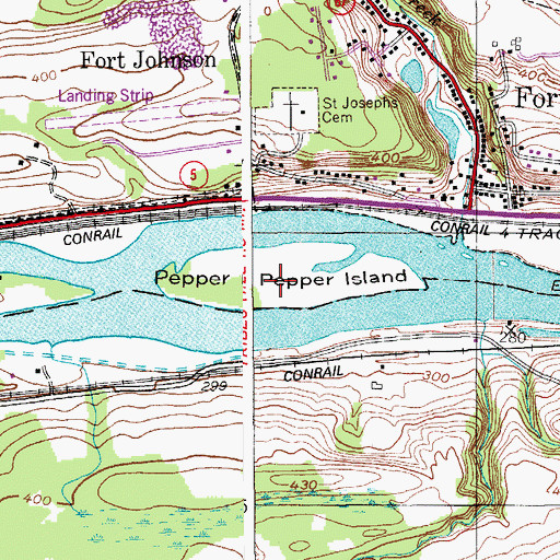 Topographic Map of Pepper Island, NY