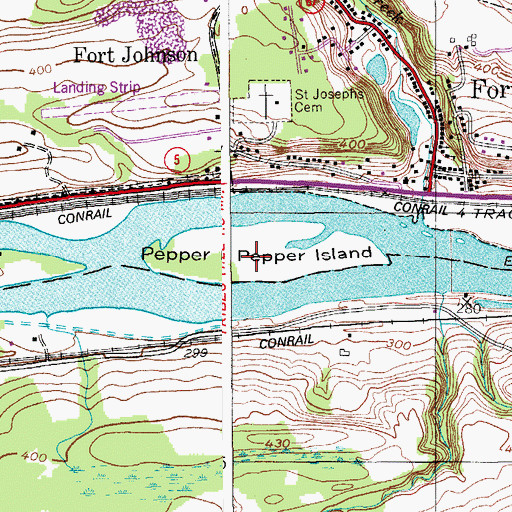 Topographic Map of Pepper Island, NY