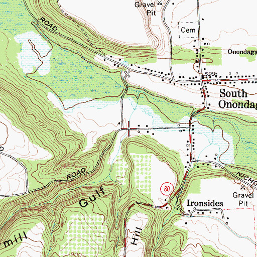 Topographic Map of Peppermill Gulf, NY