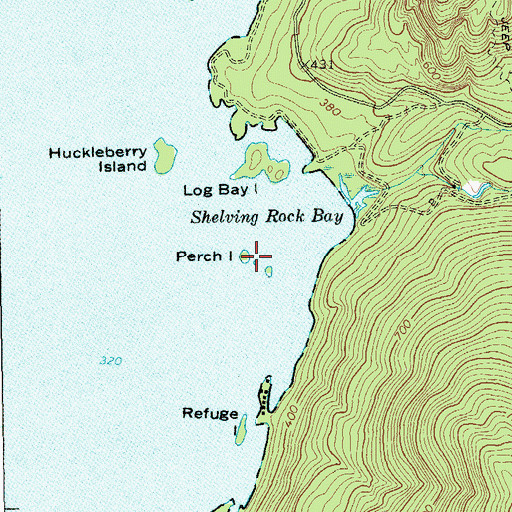 Topographic Map of Perch Island, NY