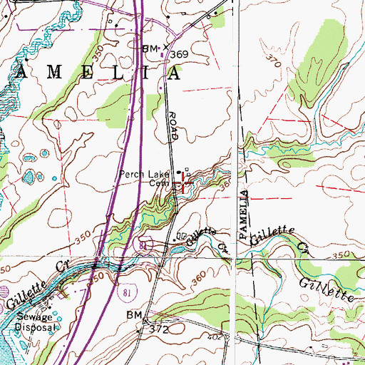 Topographic Map of Perch Lake Cemetery, NY