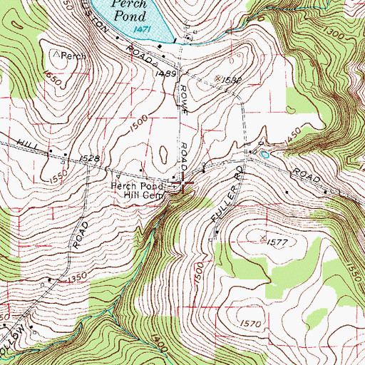 Topographic Map of Perch Pond Cemetery, NY