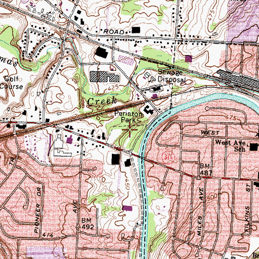 Topographic Map of Perinton Park, NY