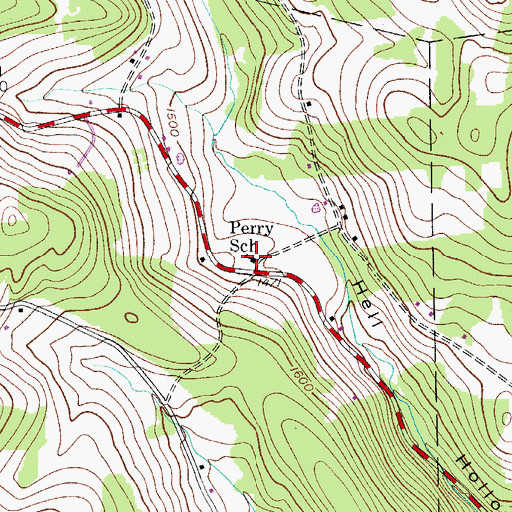 Topographic Map of Perry School, NY